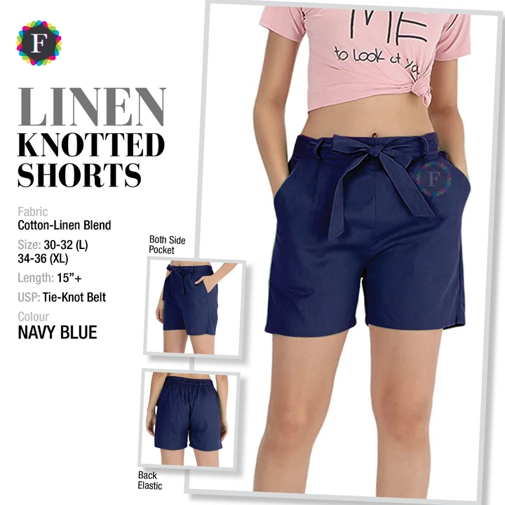 Knotted shorts linen uploaded by Rise earth india on 5/19/2023