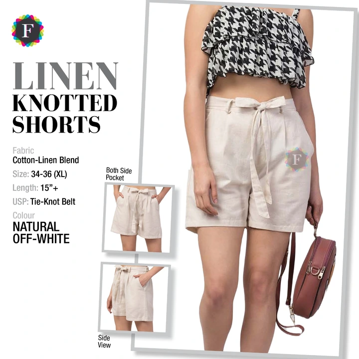 Knotted shorts linen uploaded by Rise earth india on 5/19/2023