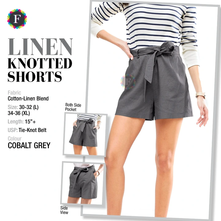 Knotted shorts linen uploaded by Rise earth india on 5/30/2024