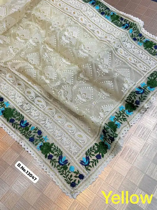 *New Arrivals in organza || Babli!!*

*D.No.13047*

 Pure  Organza silk saree with vidcose embroider uploaded by Maa Arbuda saree on 5/19/2023