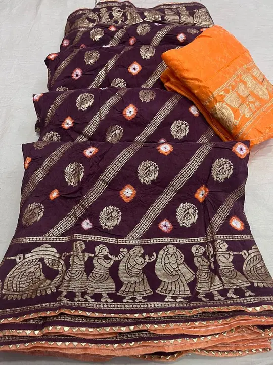 *Jai shree shyam*


🥰🥰Original product🥰🥰


👉 Russian Dola fabric with colour bhandej whit beaut uploaded by Gotapatti manufacturer on 5/20/2023