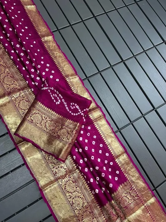 Kanjivaram Bandhej  uploaded by Karuna Saree Centre Surat on 5/20/2023