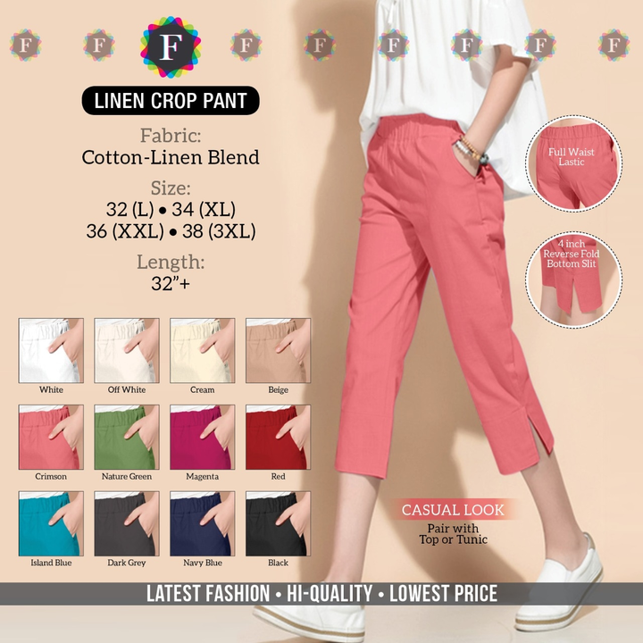 Linen crop pant uploaded by Rise earth india on 5/20/2023