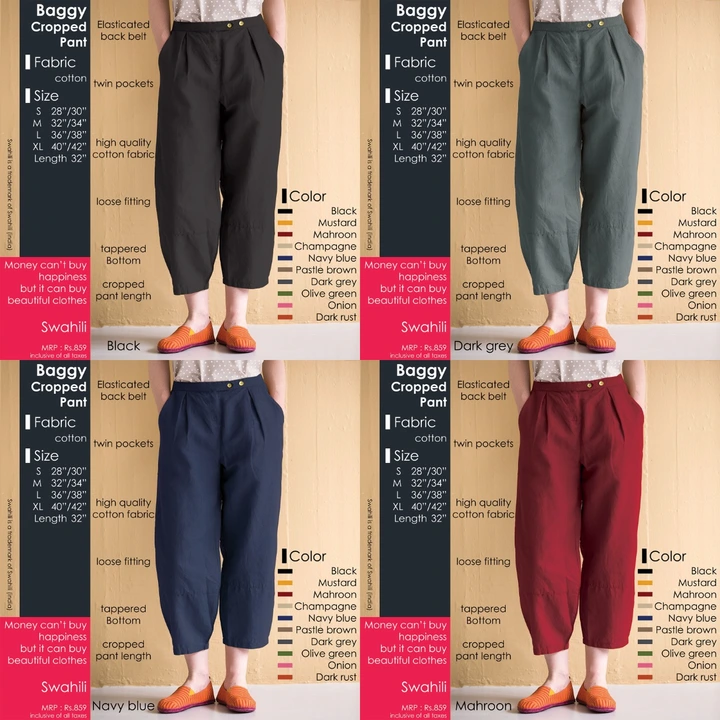 Baggy crop pant uploaded by Rise earth india on 5/20/2023