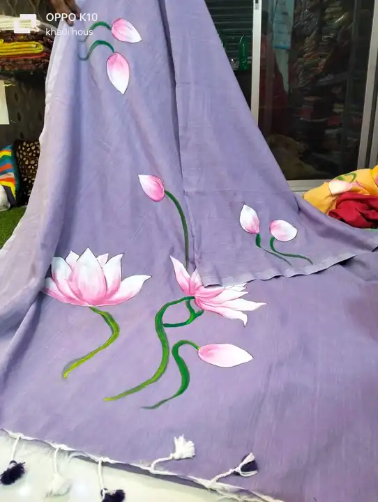 Hand painted saree uploaded by Golden Fashions on 5/20/2023
