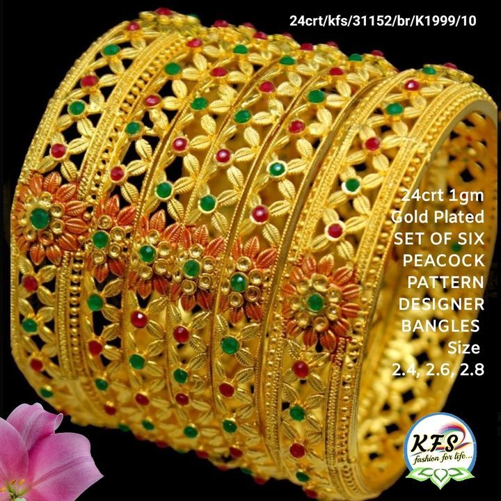 Gold Plated Peacock Designe Bangles uploaded by  KFashion Forming Jewellery on 3/10/2021