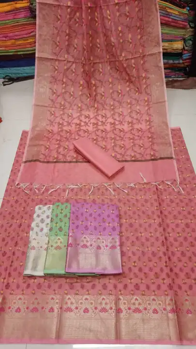 Banarasi cotton slik suit uploaded by Maa anjani fashion on 5/20/2023