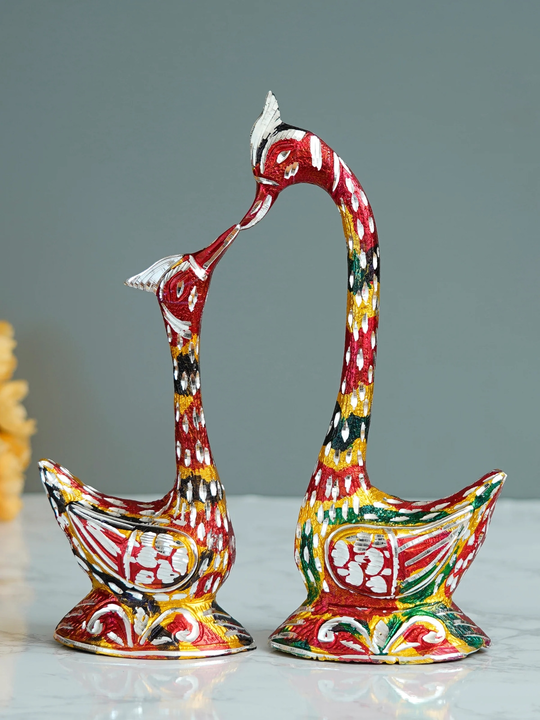 🦢12 Inch Colorful Kissing Swan Couple Handcrafted Decorative Figurine uploaded by Home decor on 5/20/2023