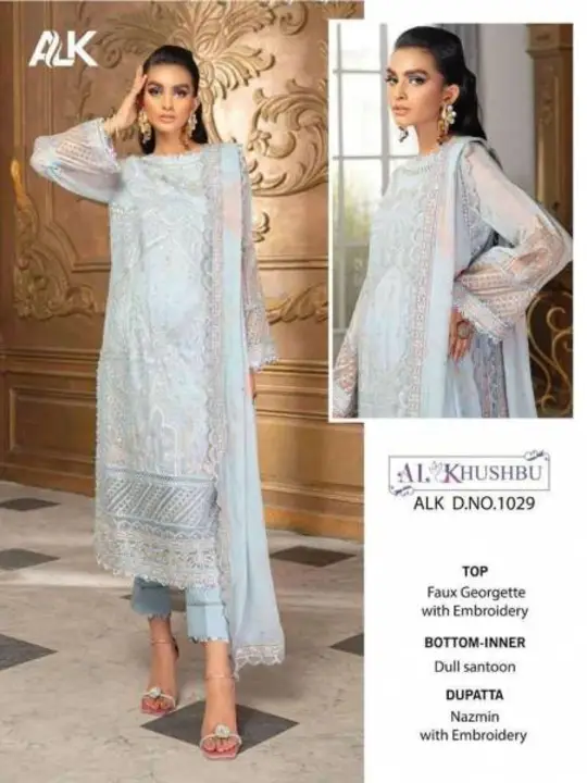 ALK-1029 HIT DESIGN BY AL KHUSHBU

👗 Top : GEORGETTE WITH HEAVY EMBROIDERED👖

Bottom :SANTOON

🏳️ uploaded by A2z collection on 5/20/2023