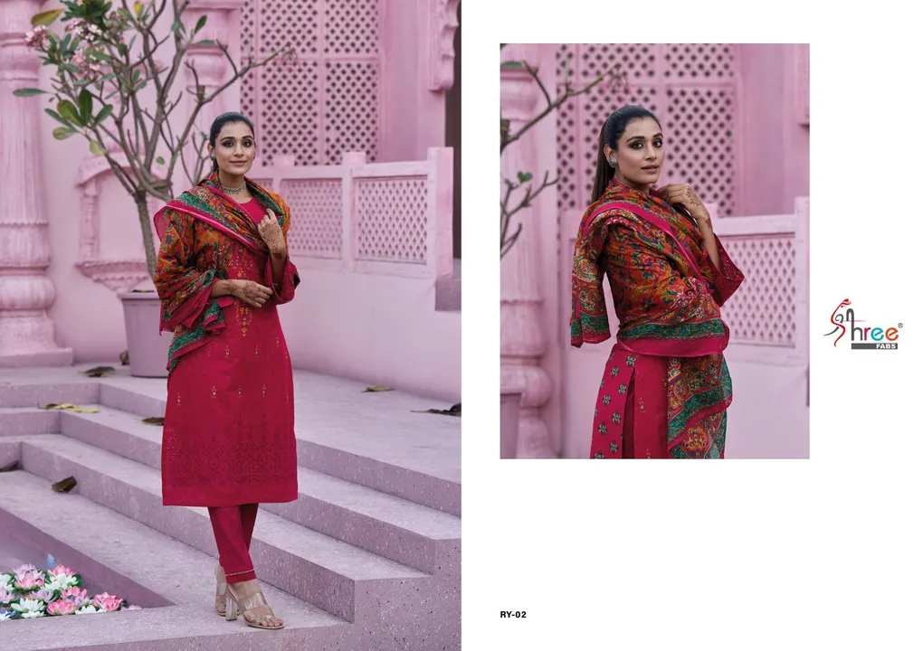 *RIWAYAT BY SHREE VOL 1*

Top pure lawn cotton print with exclusive self embroidery
*EXCLUSIVE SLEAV uploaded by A2z collection on 5/20/2023