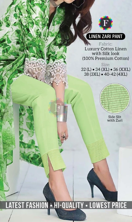 Linen zari pant uploaded by Rise earth india on 5/20/2023