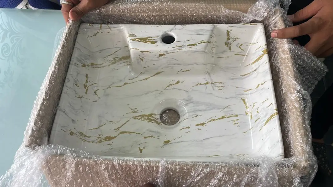 Size 13+17 Wall fitting wash basin  uploaded by Glass & ceramic on 5/29/2024