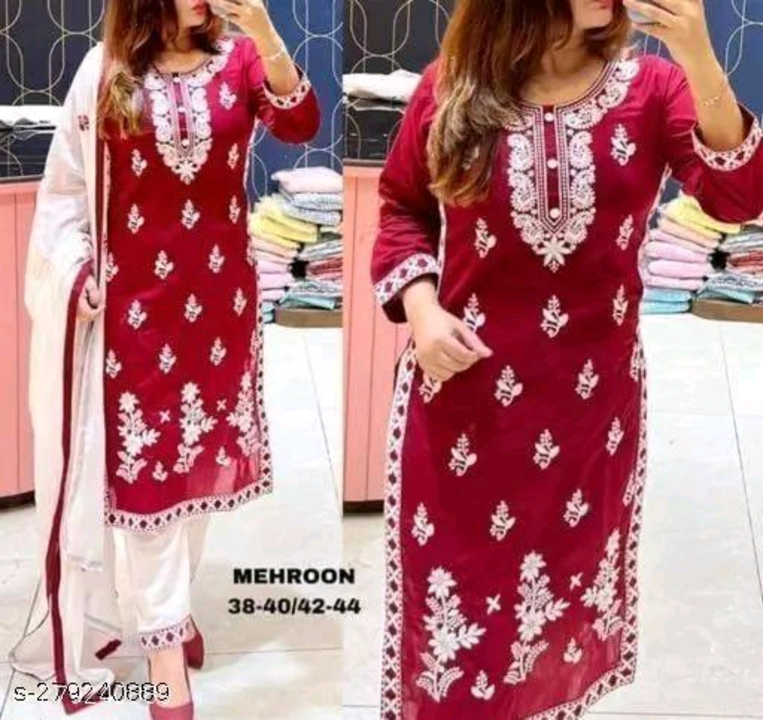 Rayon kurti with dupatta in beautiful border uploaded by G V CREATION on 5/20/2023