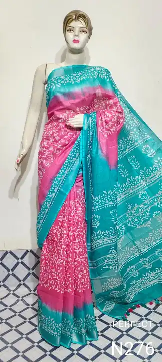 Linen batik print saree  uploaded by Peehu handloom  on 5/20/2023