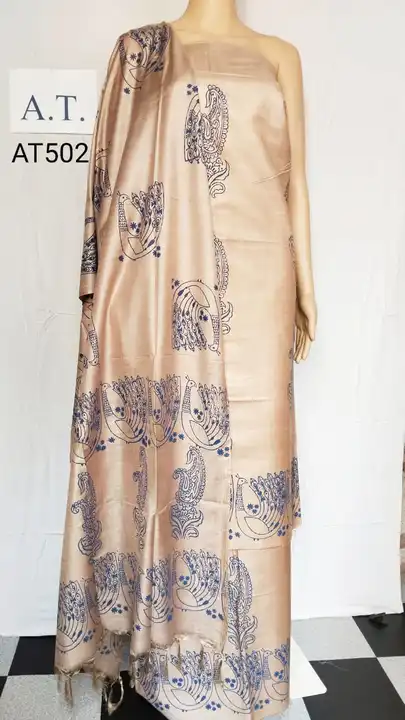 Katan salab silk suit material.

Hand block print.

Top, bottom and dupatta.

Free size.
 uploaded by business on 5/20/2023