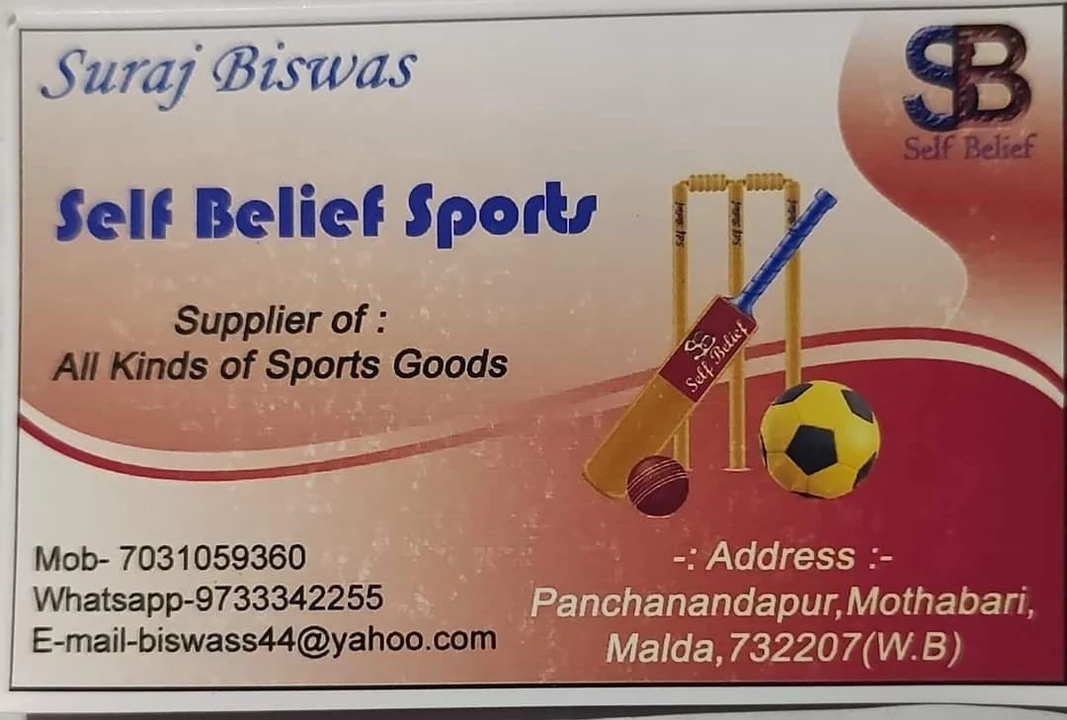 Visiting card store images of Self Believe Sports