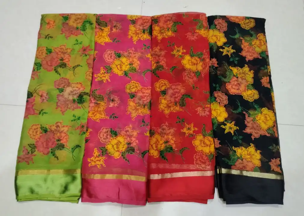 Chiffon sarees.with blouse  uploaded by Jindal creation on 5/20/2023