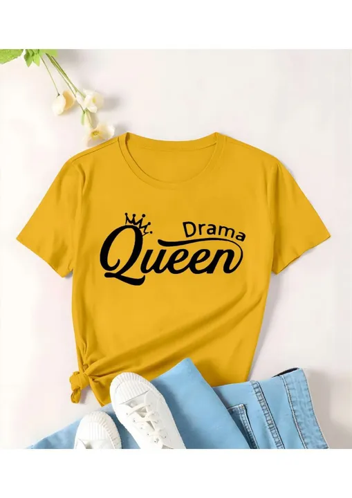 Drama Queen Women's poly-cotton Round Neck T-shirts  uploaded by Callisto Fashion on 5/20/2023
