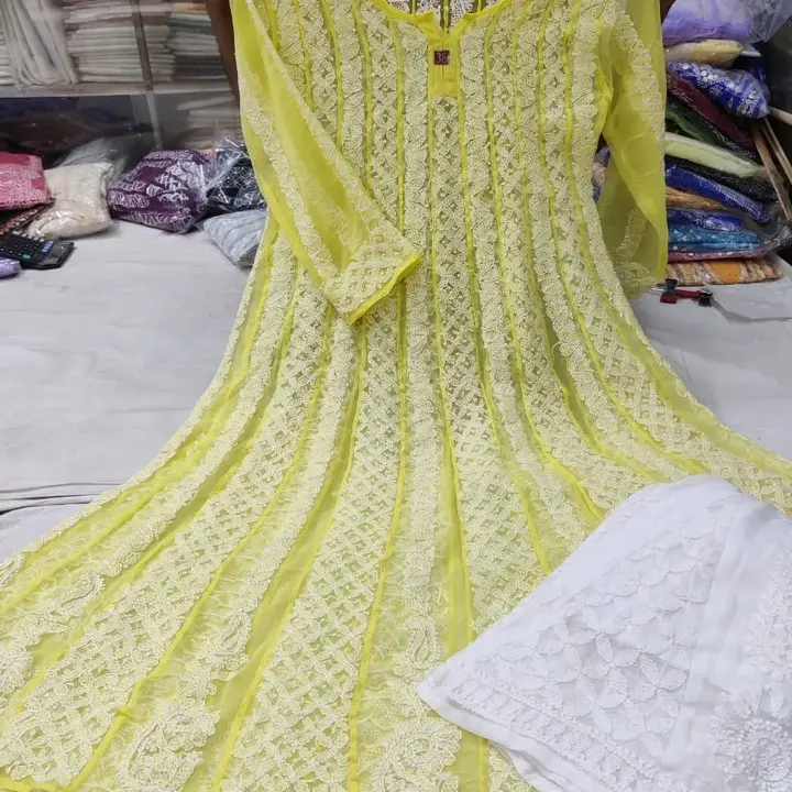 Fancy Chikankari Georgette Anarkali+Sharara sets fine work Collections  uploaded by business on 5/20/2023