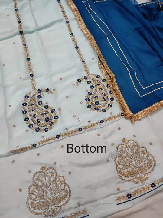 Upada silk suit with chinon dupata  uploaded by Manish sales on 5/20/2023