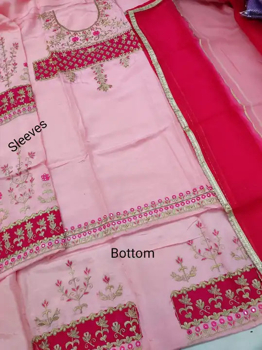 Upada silk suit with organza dupata  uploaded by Manish sales on 5/20/2023
