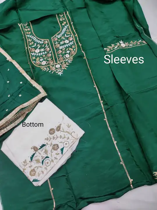 Upada silk suit with chinon dupatta  uploaded by Manish sales on 5/20/2023