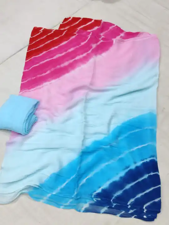 Nazmjn shifon saree multicolour saree 

5.50 cut 

 uploaded by Gotapatti manufacturer on 5/21/2023