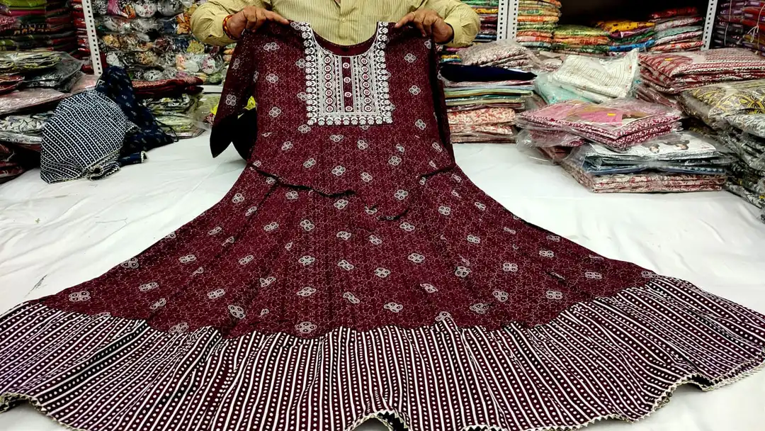 Heavy Fabric Full Ghera Anarkali with Handwork uploaded by GINNI TEXTILE on 5/26/2024