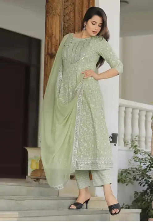 M/38 to XXL/44, AAA+ PREMIUM HEAVY RAYON  KURTI PANT WITH DUPATTA  uploaded by Online Ladies Dresses on 5/21/2023