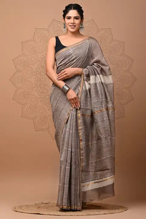 Post image 🍁Updated Chanderi sarees 🍁
🍀Traditional collection🍀
Hand block printed chanderi silk Sarees with blouse
Natural dye n color
Super quality:,fine fabric:,
Size- 6.5 
Ready to ship
 
 Mor information update please contact my Whatsapp number 9928472362