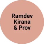 Business logo of Ramdev kirana & prov stores