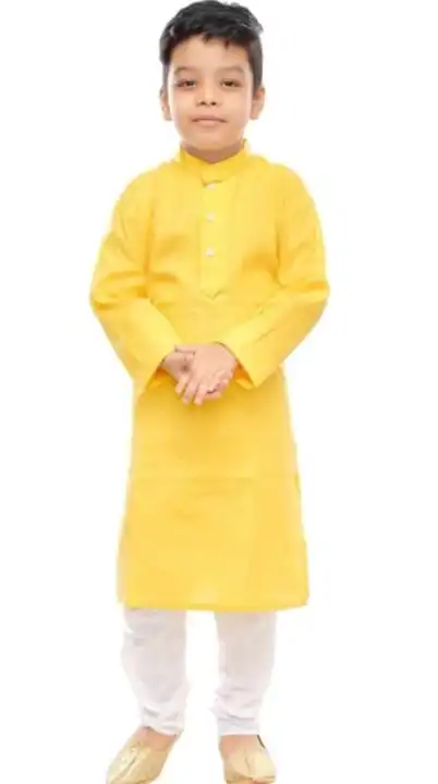 Boys Festive Wear Solid Yellow Kurta and Payjama ser uploaded by business on 5/21/2023