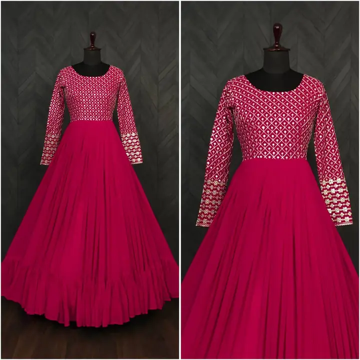 Post image SINGLES AVAILABLE 

👉🏻 *GOWN   :-*👇🏻
👉🏻 *FABRIC &amp; WORK :-* Faux Blooming With Sequins-Multi &amp; Zari Embroidered Work
👉🏻 *SIZE          :-* S(36''),M(38''),L(40''),XL(42''),XXL(44'')
👉🏻 *LENGTH     :-* 56 INCH
👉🏻 *FLAIR         :-* 7 MTR 
👉🏻 *LINING        :-* Cotton  (Full Inner Top To Bottom)
👉🏻 *SLEEVES TYPE  :-* Regular Full Sleeve
👉🏻 *NECK TYPE     :-* Fancy Round Neck
👉🏻 *STITCHING TYPE :-* Frill Stitch

👉🏻 *Colour :- 3 (Pink,Wine,Yellow)*