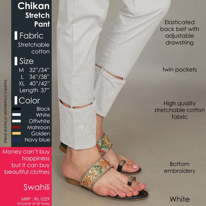 Chikan stretch pant uploaded by Rise earth india on 5/21/2023
