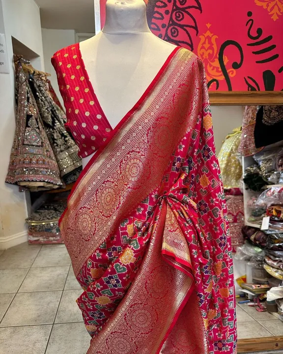 Patola print saree uploaded by VARDHAK COLLECTION  on 5/21/2023