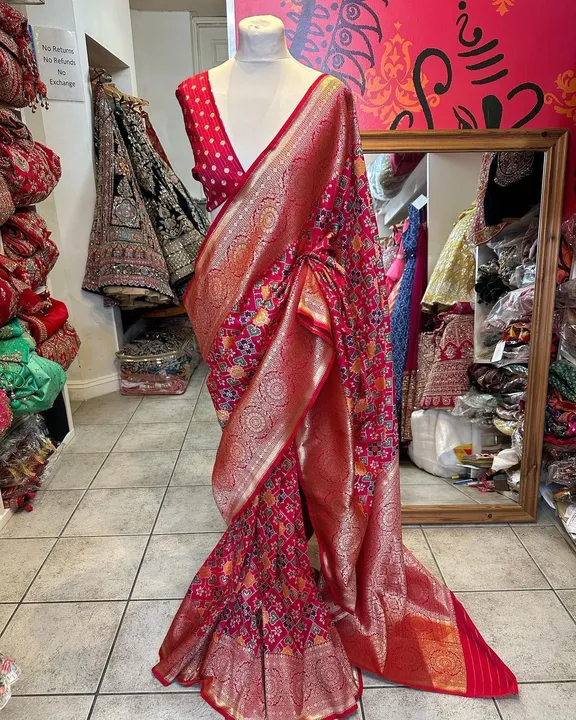 Patola print saree uploaded by VARDHAK COLLECTION  on 5/21/2023