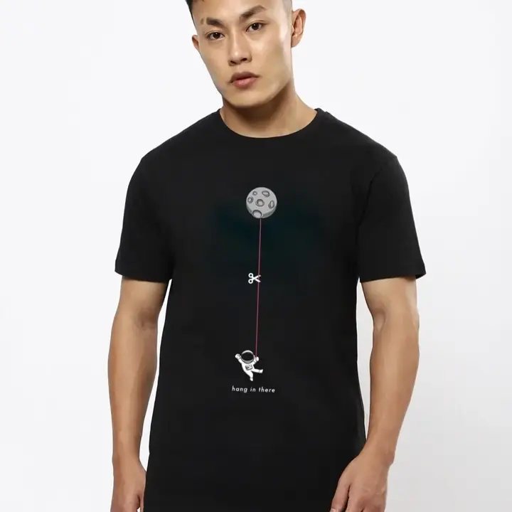 Men's Black Astraunat hanging with Moon Regular Fit uploaded by Bey Fashion on 5/21/2023