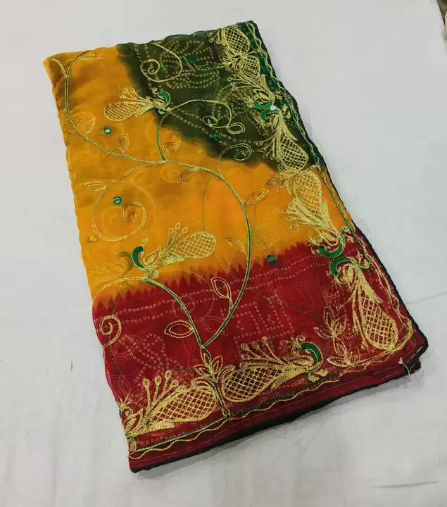Bandhni saree maulty colors  uploaded by Trupti Creation on 5/21/2023