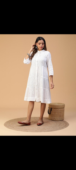 Pure Cotton Shirt Style Kurti With Mukaish Work  uploaded by business on 5/21/2023
