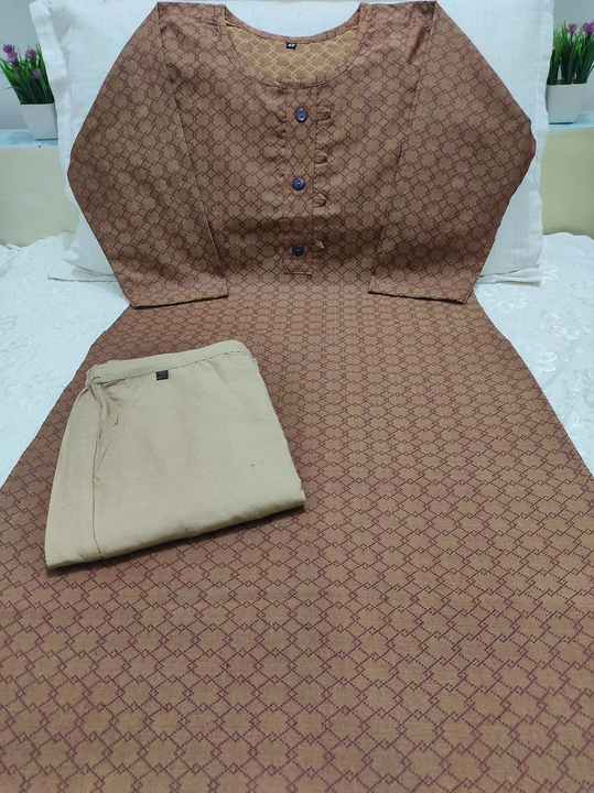 Khadi kurti with pant uploaded by business on 5/21/2023