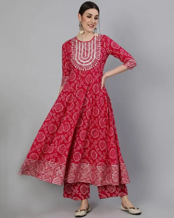 Beautiful Red BaBeautiful Red Bandhej dupatta set  uploaded by Naksh Fashions on 5/21/2023