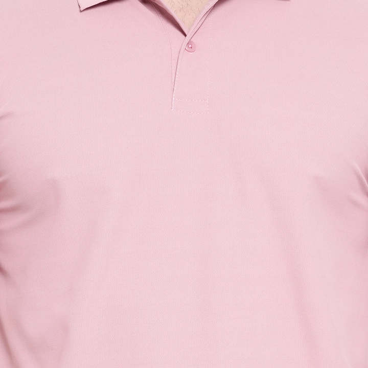 Peach color matte Lycra polo T-shirt  uploaded by SCRIPTED  on 5/21/2023