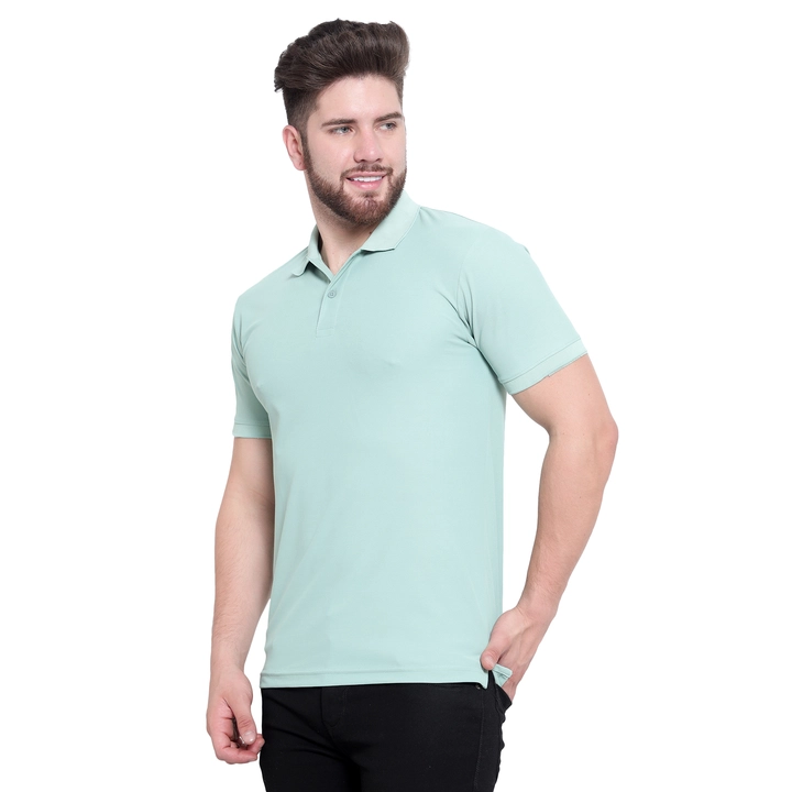 Green color matte Lycra polo T-shirt  uploaded by SCRIPTED  on 5/21/2023