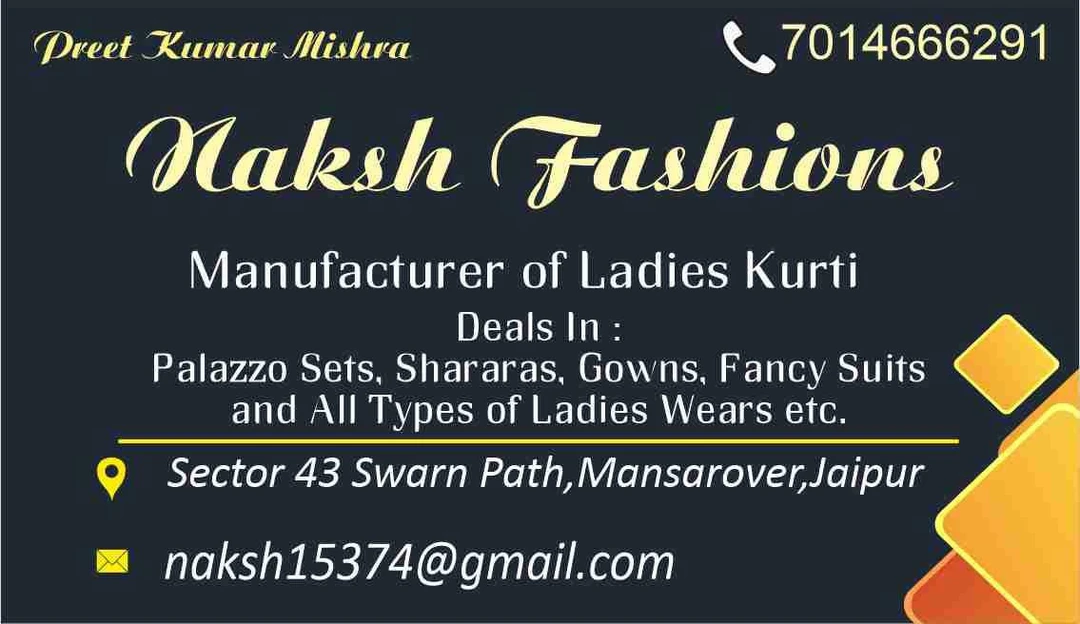 Visiting card store images of Naksh Fashions
