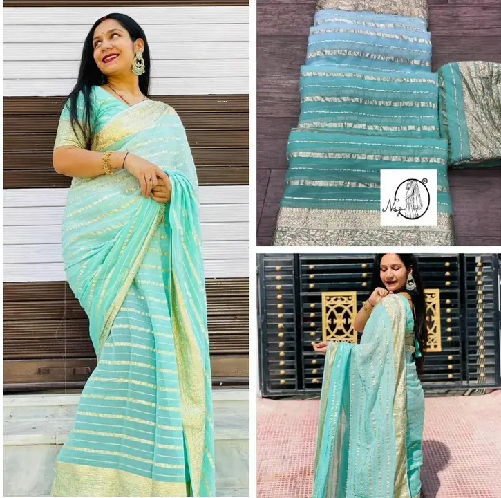 presents  Summer special saree

*beautiful color combination Saree for all ladies*

👉keep shopping  uploaded by Gotapatti manufacturer on 5/22/2023