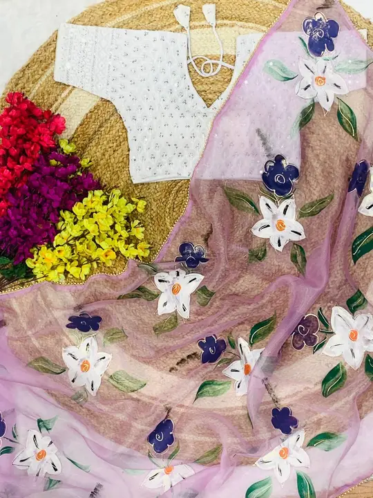 *CRYSTAL* 🖇♥️

Saree Fabric ~ *PURE AND LIGHT ORGANZA*♠️
Saree Length ~ *5.5 METER*💯

Saree Work ~ uploaded by Divya Fashion on 5/22/2023
