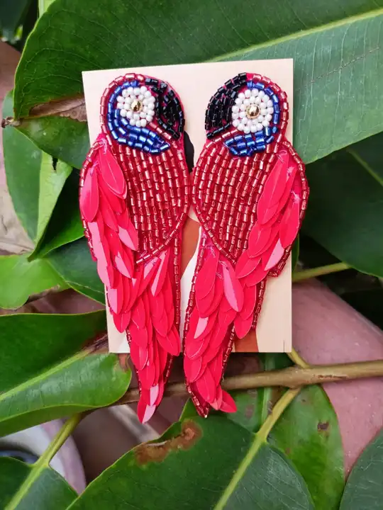 Pink Colour and Multicoloured Parrot Handmade Premium Earrings uploaded by Eternal Jewels Wholesale on 5/22/2023