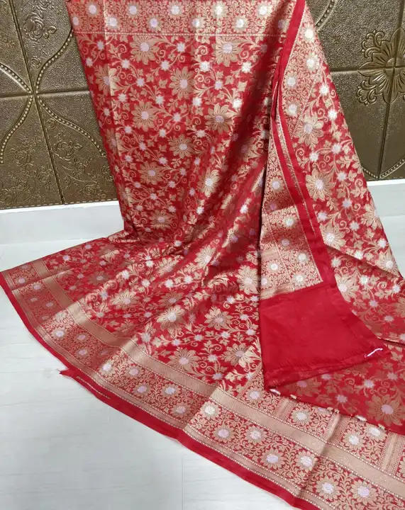 Banarasi daeyble semi jorjet silk saree  uploaded by Zainab fashion on 5/22/2023
