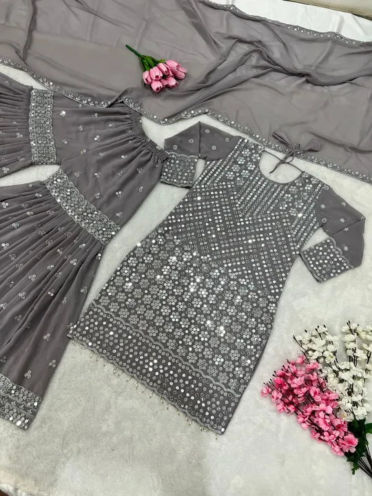 *ZSR-3010* ❤️👌

👉👗*Launching New Designer Party Wear Look New Top-Plazzo and Dupatta With Heavy E uploaded by A2z collection on 5/22/2023