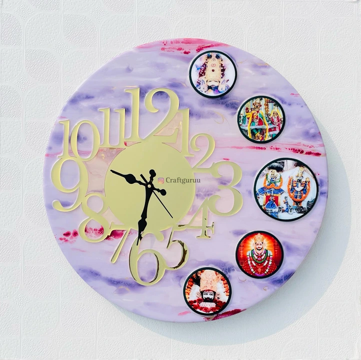 Shyam baba wall clock | Wall clock | Clocks | Resin clock uploaded by Craftguru on 5/31/2024